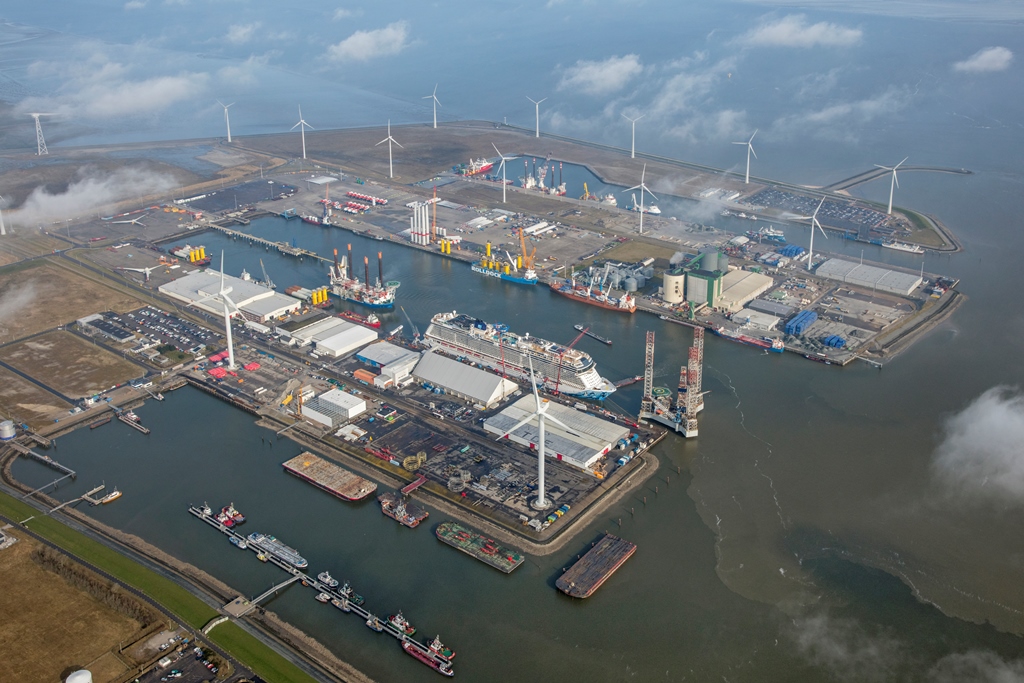 In Eemshaven soll die offshore erzeugte Windenergie in Wasserstoff umgewandelt werden (Quelle: Groningen Seaports)
